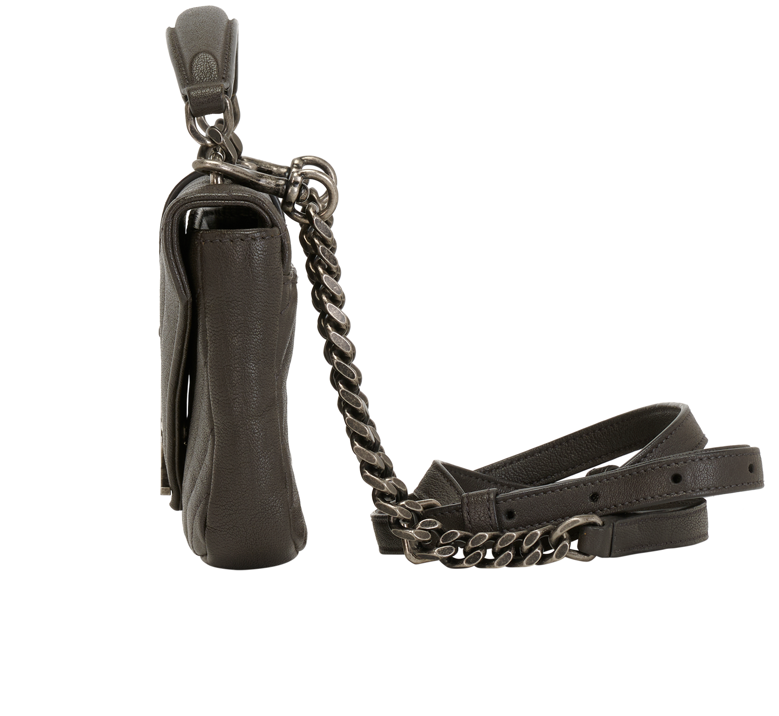 Mini College Crossbody, &pound;550, Handbags, Grey, Leather, Bottom view